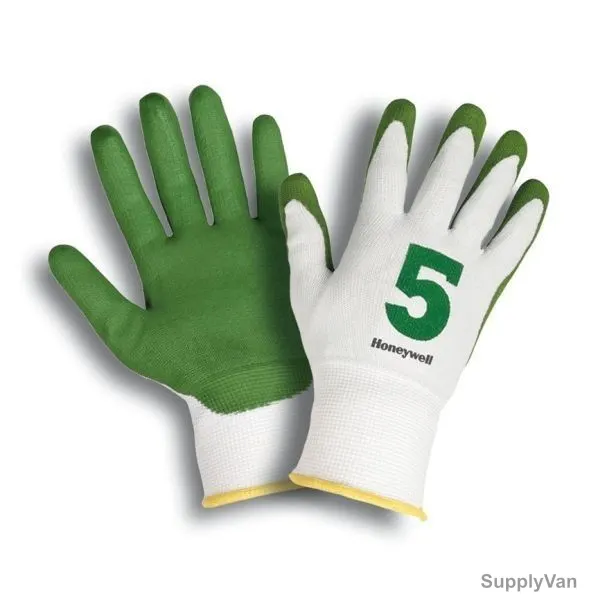 Honeywell Gloves, NAO, Check and Go, Size10, Green and White, PK20