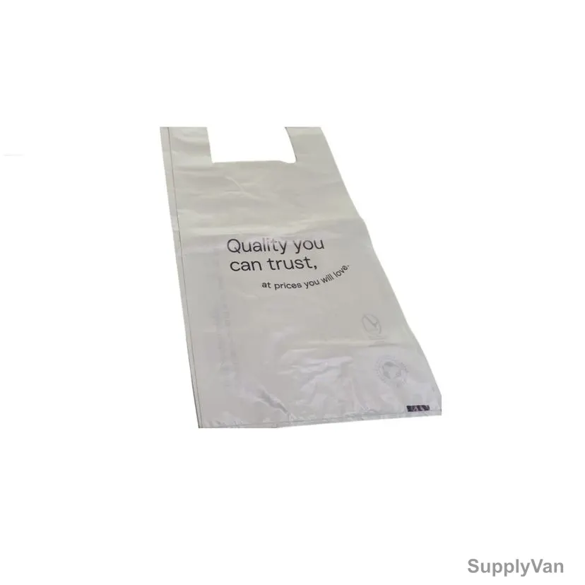 HD Printed Biodegradable White Shirt Bag, 30+9+9 x 60CM, 60 Microns, 1 Kg, Beige
