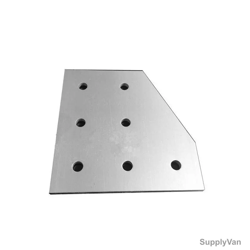 Extrusion 90 Degree Reinforcement Flat Plate, 30 Series, 7 Hole, Aluminium, 30 x 60MM