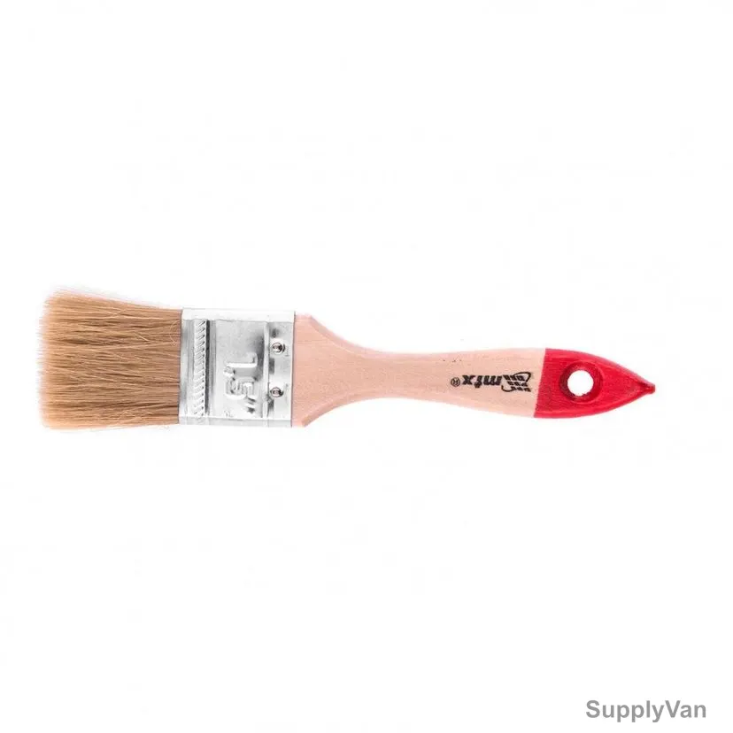 Mtx Flat Paint Brush With Wooden/Metal Handle, 825259, Natural Bristle, 1.5 Inch — image 1
