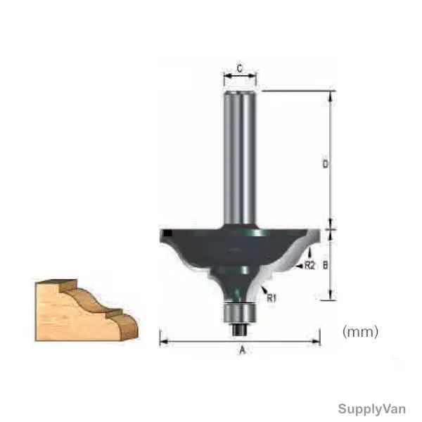 Makita Classic Ogee Router Bit, D-11813, 63.5x19.84MM