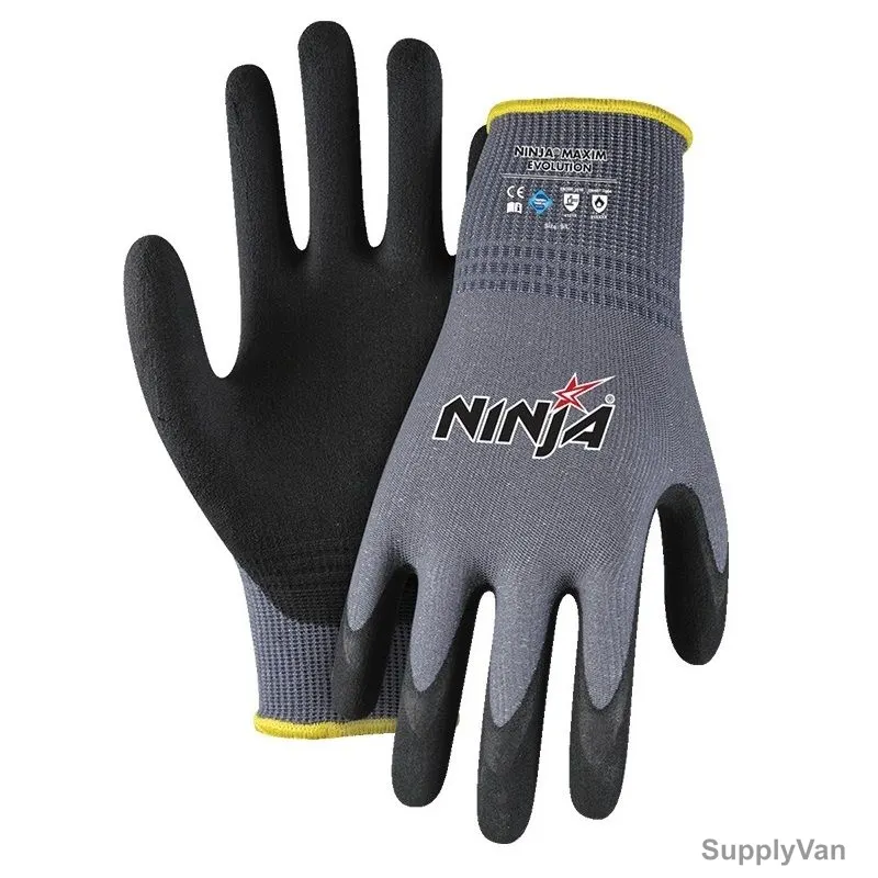 Ninja Multipurpose Gloves, Maxim Cool, NFT, Nylon, XL, Black/Grey