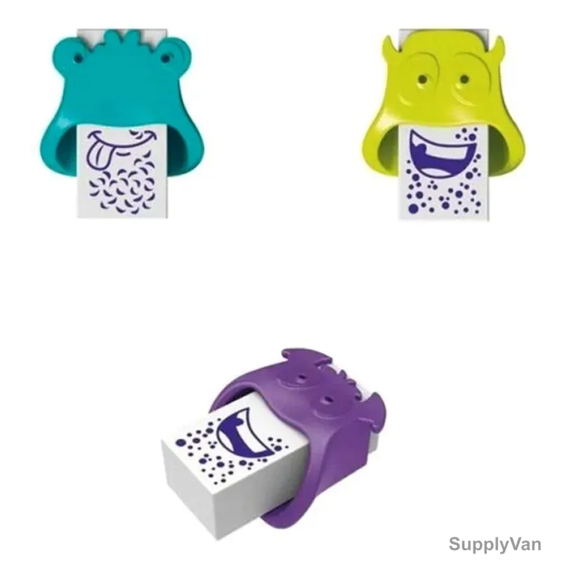 Maped Little Monster Eraser, MD-127711, Purple/Blue/Green, 20 Pcs/Set