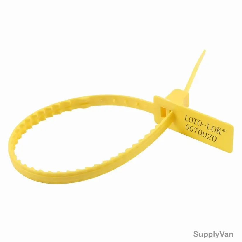 Loto-Lok Security Seal, PS-R2-YL340, Polypropylene, 340MM, Yellow, 50 Pcs/Pack