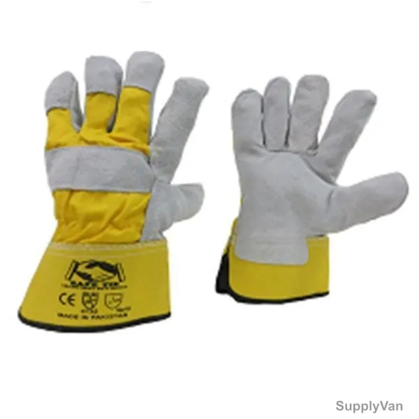 Armstrong Single Palm Leather Golves, GPGRP, Free Size, Yellow, PK12
