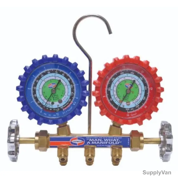 Uniweld 2-Valve Brass Manifold Gauge, QAL3SM-5, 63MM — image 1