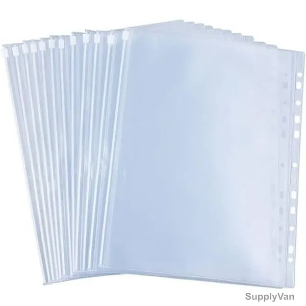 Document Sleeve, Plastic, 11 Holes, 300 x 215MM, Clear, 100 Pcs/Pack