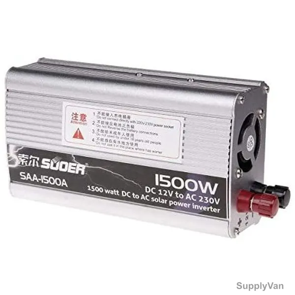 Suoer DC to AC Solar Power Inverter, SAA-1500A, 12VDC to 230VAC, 1500W