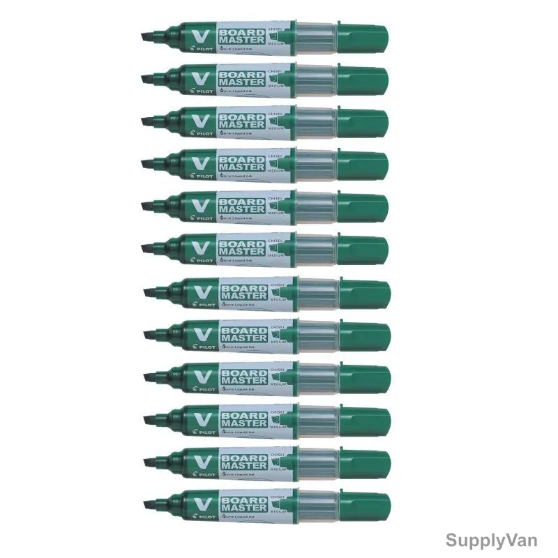 Pilot Marker, WBMA-VBM-MC-G, V-Board Master, Green, PK12