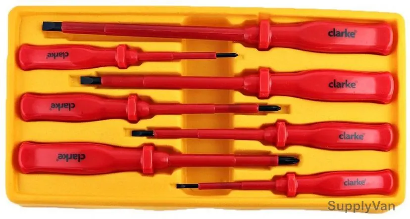 Clarke Insulated Screw Driver Set, SDSIC, 7Pcs
