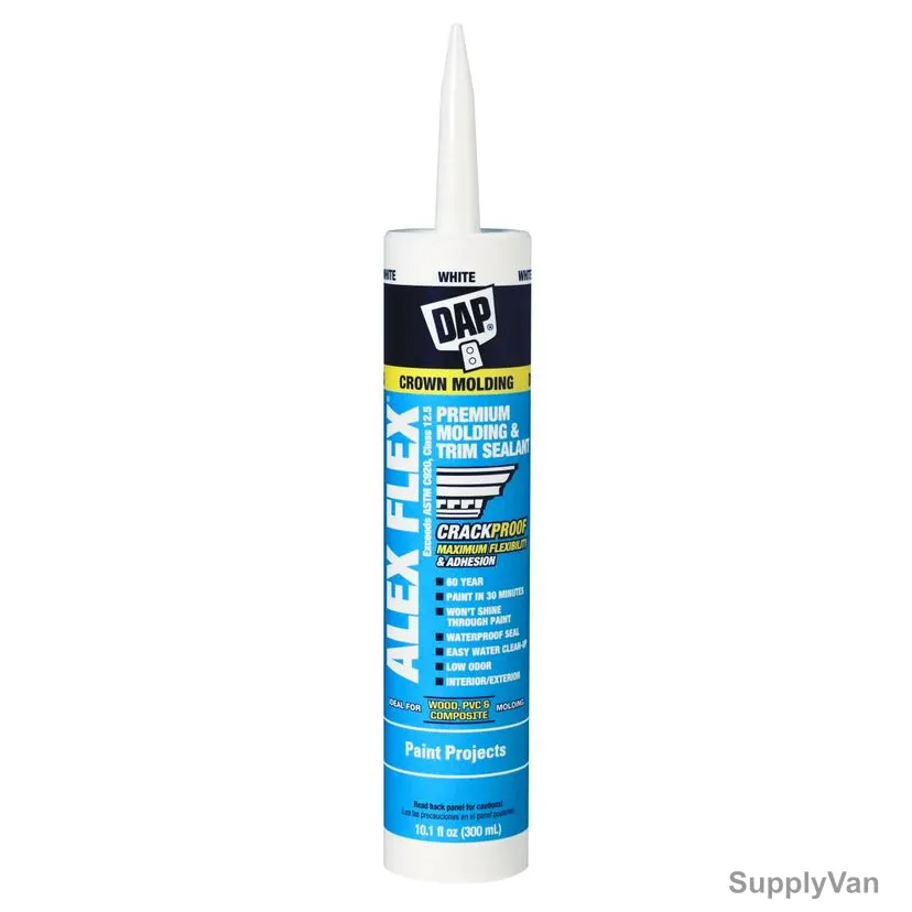 Dap Alex Flex Premium Molding and Trim Sealant, 18542, White, 10.1 Oz, 12 Pcs/Pack — image 1
