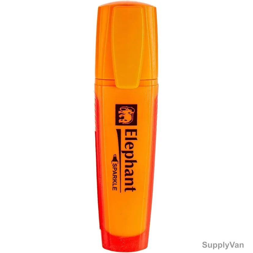 Elephant Highlighter, 206871PC, Sparkle, 2-5MM, Orange, 4 Pcs/Pack