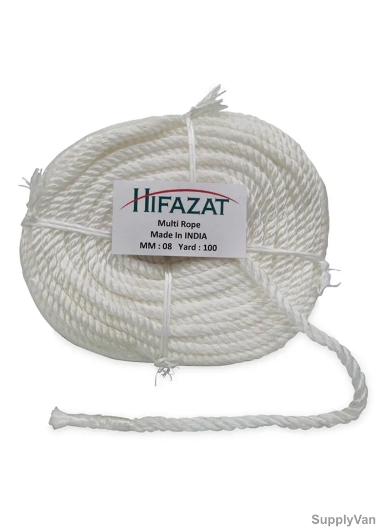Hifazat Rope, SHGT-MR-W8100, Polypropylene, 8MM x 91.44 Mtrs, White