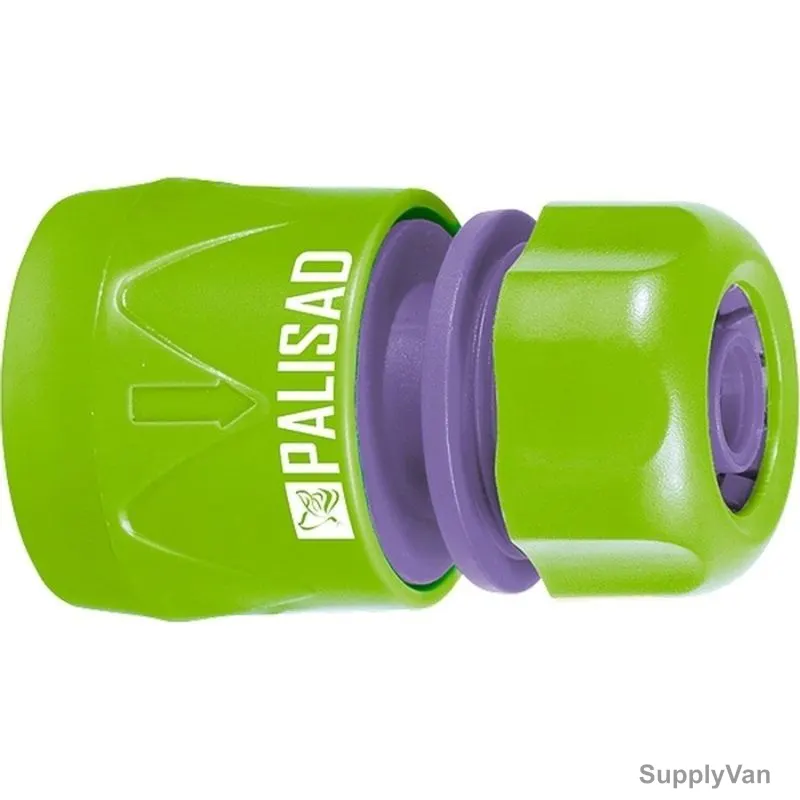 Palisad Quick Detachable Hose Connector, 661358, Aquastop, Plastic, 1/2 Inch, Green/Purple