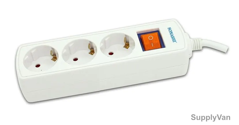 Sonashi 3 Way Extension Socket, SES-503, 3 Mtrs