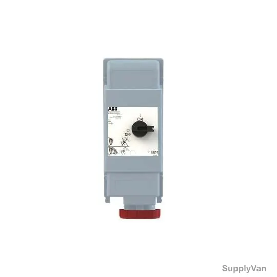 Abb Heavy Duty vertical Switched Interlocked Socket Outlet, 4125MVS6WH, 346-415V, IP67, 125A, 3P+N+E, Red — image 1