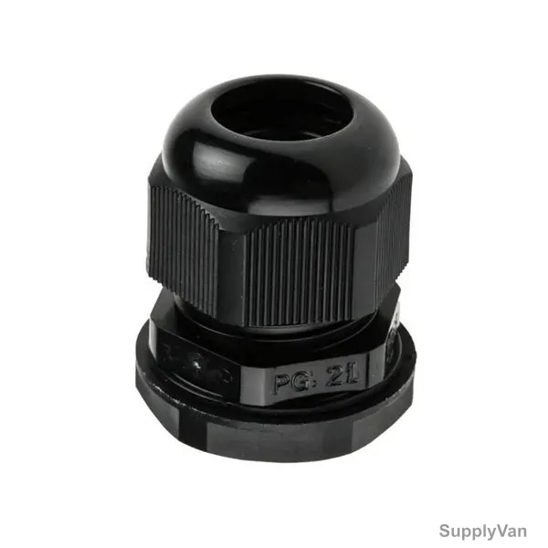 PVC Gland, PG-21, 13-18MM Cable Size, Black, 100 Pcs/Pack