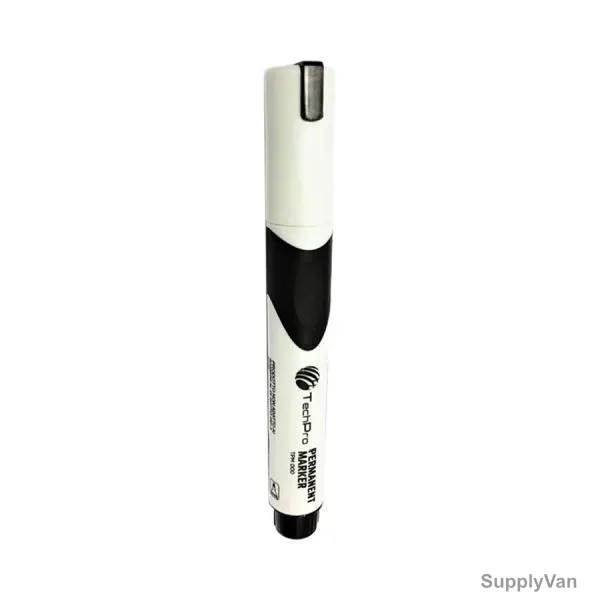 Techpro Permanent Marker, TPM001, Bullet Tip, Black — image 1
