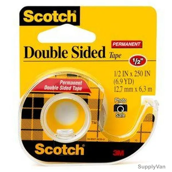 3M Scotch 136 Double Sided Tape With Plastic Dispenser, 12.7MM Width x 6.3 Mtrs Length