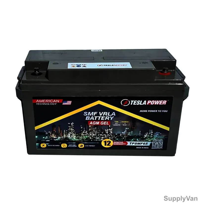 Tesla AGM Monoblock VRLA Battery, TPSMF65, 12V, 65 Ah