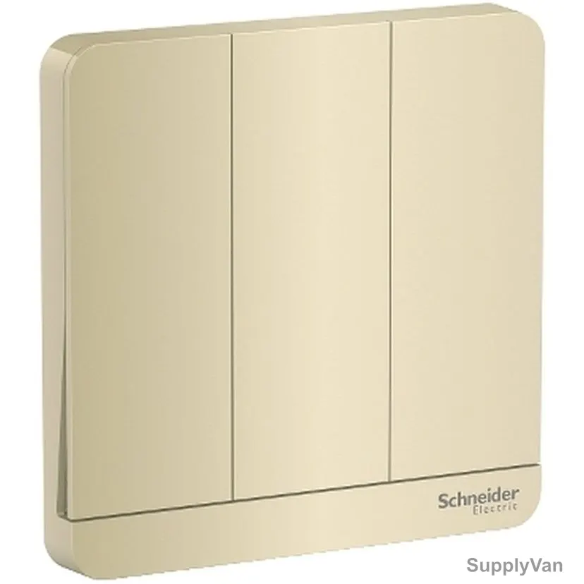 Schneider Electric 1 Way Plate Switch, E8333L1-WG, AvatarOn, 3 Gang, 16AX, 250VAC, Wine Gold