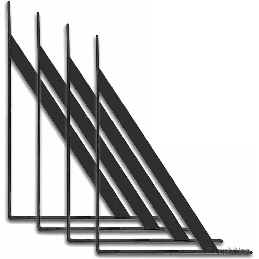 Robustline Wall Mounted Shelf Supporter Corner Bracket With Mounting Screw, Steel, 90 Degree, 13 x 20 Inch, 4 Pcs/Set — image 1