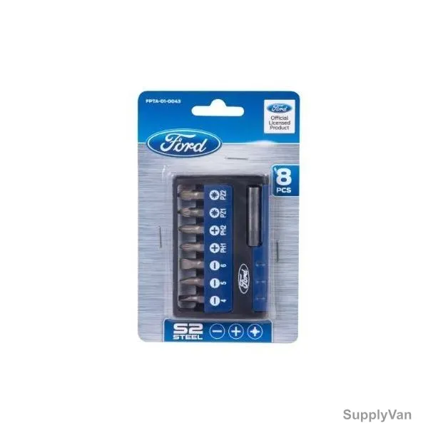 Ford Screw Driving Bits Set, FPTA-01-0043, 25MM, Silver, 8PCS