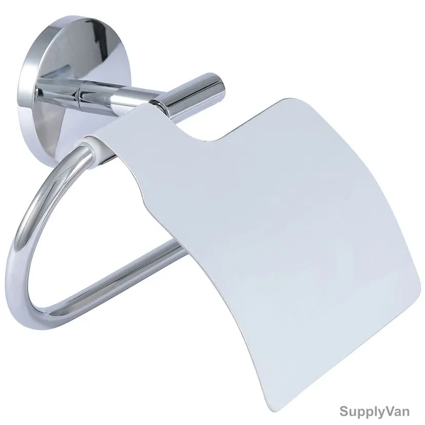 Linisi Toilet Paper Holder with Lid, 83886, Silver Colour, Brass — image 1