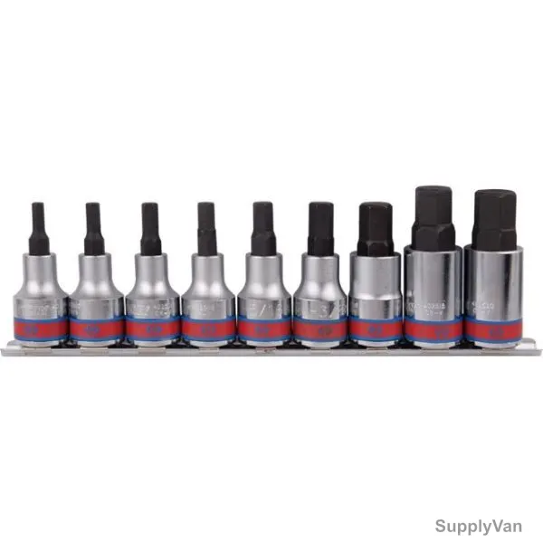 Kingtony Bit Socket Set, 4110SR10, 1/2 Inch Drive, 9 Pcs/Set