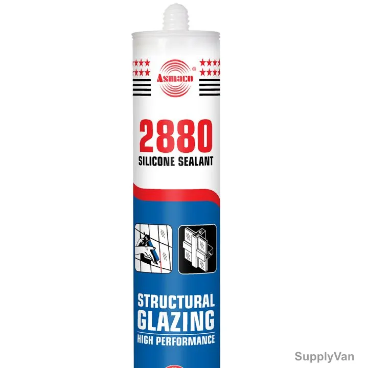 Asmaco Structural Glazing Silicone Sealant, 2880, 280ML, Clear, 24 Pcs/Carton