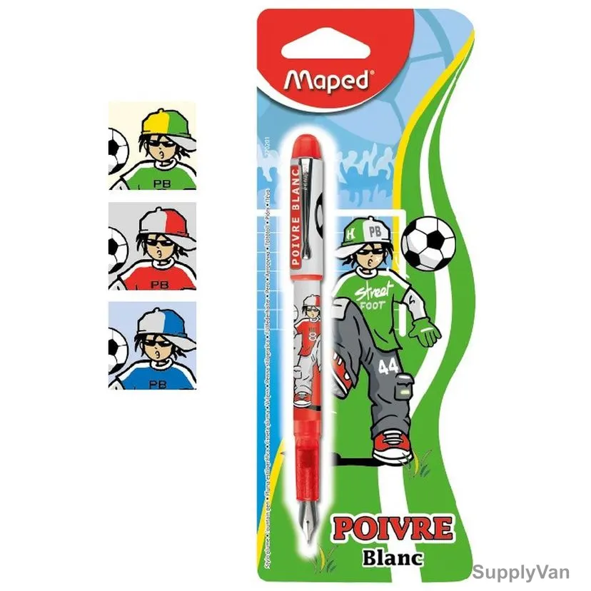 Maped Foot Ball Fountain Pen, MD-220201, Stainless Steel Nib, Multicolor