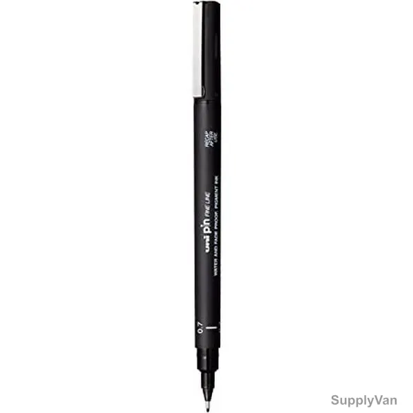 Uni-Ball Fine Line Marker, PIN200-07-BK, Uni-Pin, 0.7MM Tip, Black, 12 Pcs/Pack