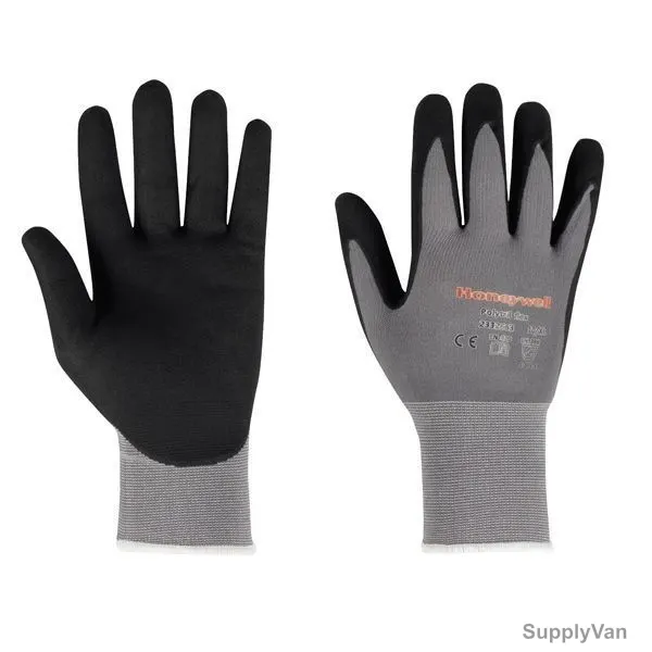 Honeywell Nitrile Foam Gloves, NFC, Polytril Flex, Size10, Grey, 10 Pairs/Pack