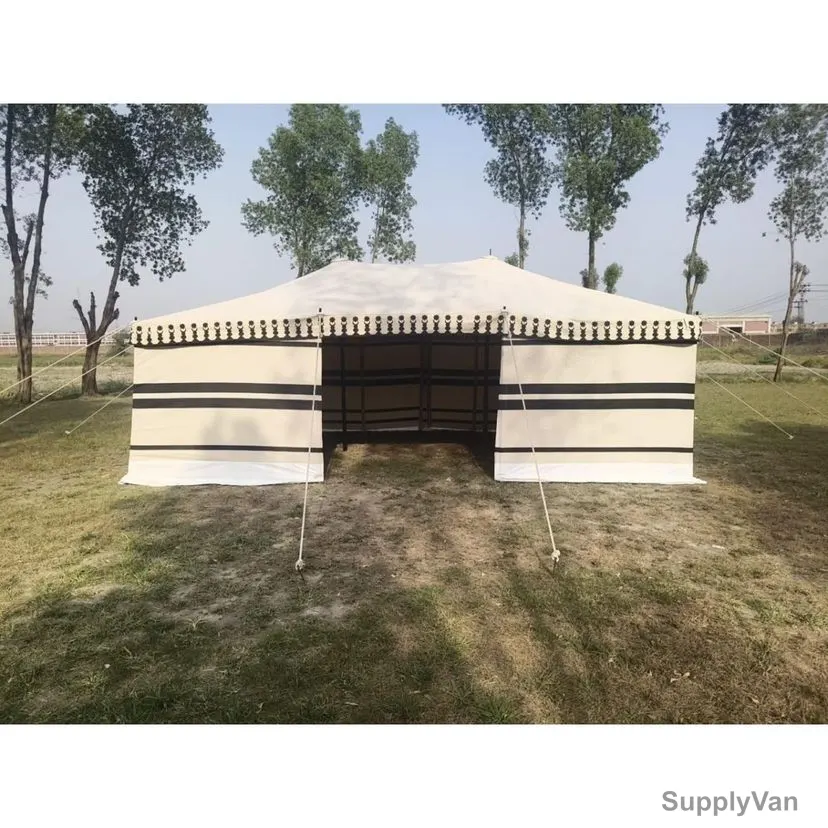 Single Fold Outdoor Tent, 4 Mtrs Height x 6 Mtrs Length, Beige/Black — image 1