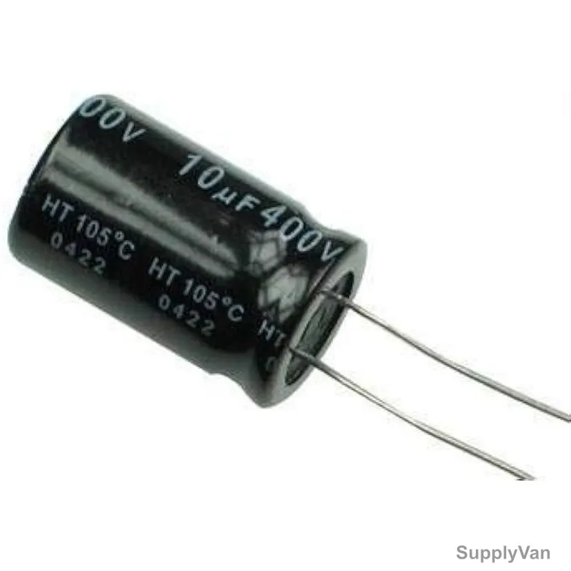 Low ESR Electrolytic Capacitor, 10uF, 400V, Black