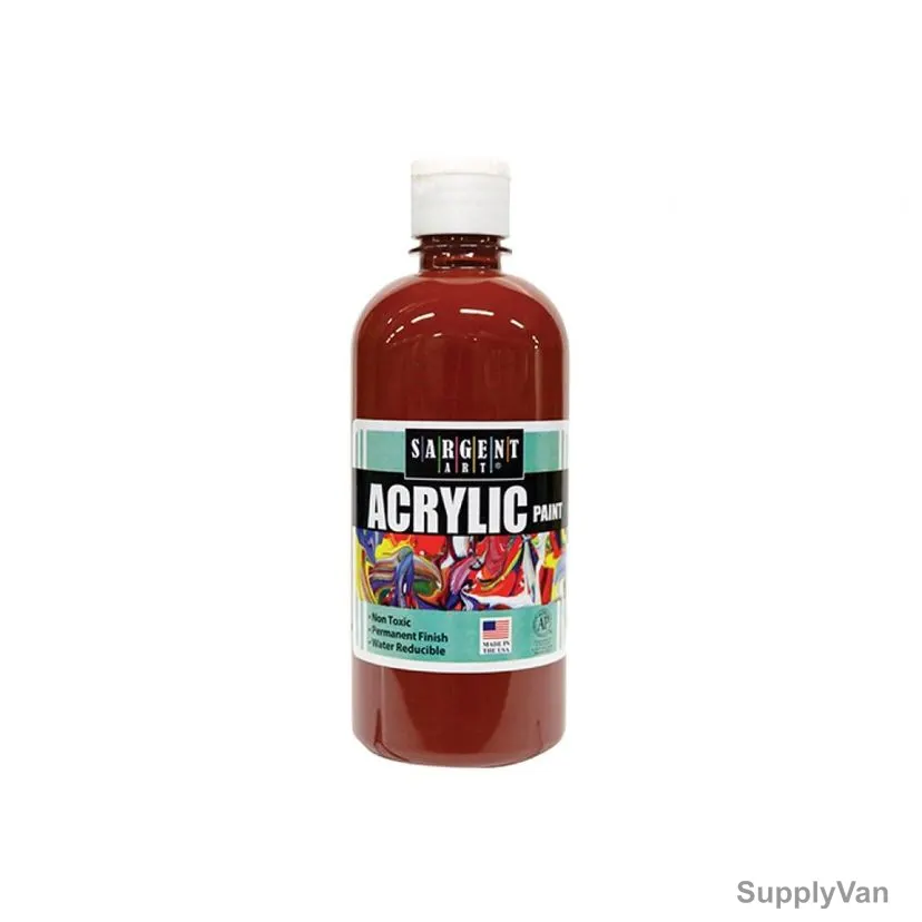 Sargent Art Acrylic Paint, SA24-2490, 16 Oz, Burnt Sienna
