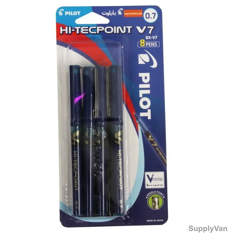 Pilot Rollerball Pen, BX-V7-BT8, Hi-Tecpoint, 0.7MM, PK8