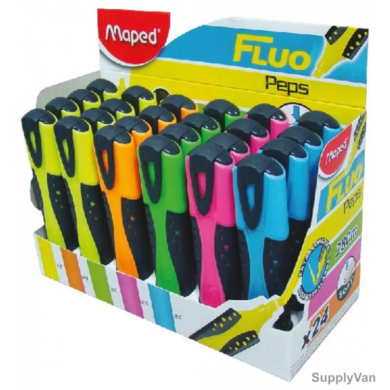 Maped Highlighter, MD-742637, Assorted Colors, 24 Pcs/Set