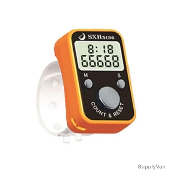 Digital Hand Tally Counter With Timer, SXH-5136, Orange