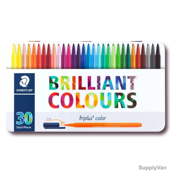 Staedtler Color Fiber Tip Pen Set, ST-323-M30, Triplus, 1.0MM Tip, Assorted Colors, 30 Pcs/Set — image 1