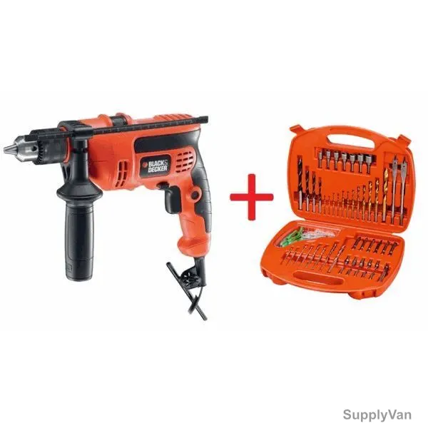 Black and Decker Variable Speed Hammer Drill w/ Accessories Set, CD714REK+A7066