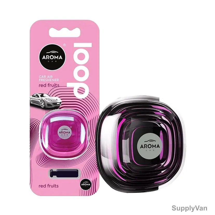 Aroma Loop Gel Car Air Freshener, Vent Clip, Red Fruit, 8GM