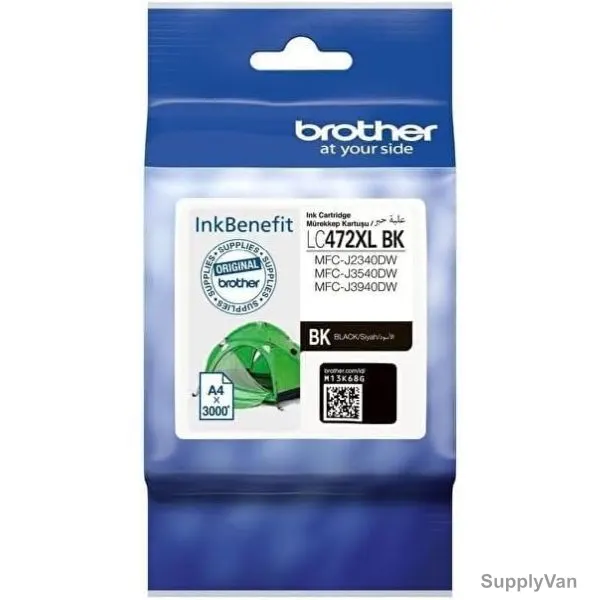 Brother High Yield Ink Cartridge, LC472XL, 3000 Pages, Black