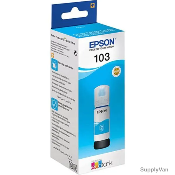 Epson Ink Bottle, C13T00S24A, 103 EcoTank, 65ML, Cyan