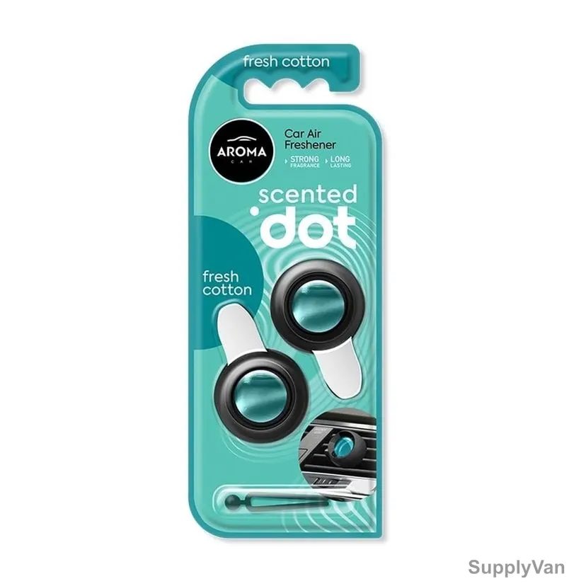 Aroma Scented Dot Car Air Freshener, Vent Clip, Fresh Linen, 8ML, 2 Pcs/Pack
