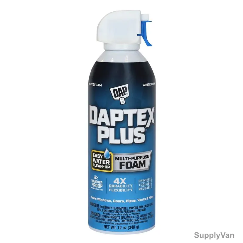 Dap DAPtex Plus Insulating Foam Sealant, 18836, Bright White, 12 Oz, 12 Pcs/Pack
