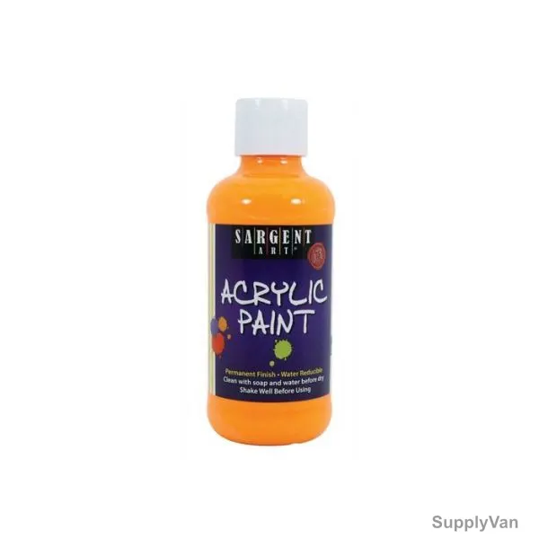 Sargent Art Neon Acrylic Paint, SA22-2211, 8 Oz, Yellow Orange