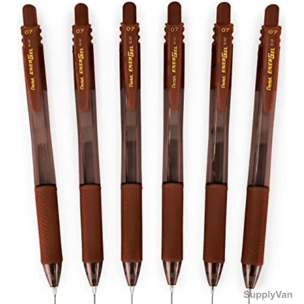 Pentel Energel-X Gel Roller Pen, PE-BL107-EH, 0.7MM Tip, Brown, 6 Pcs/Pack