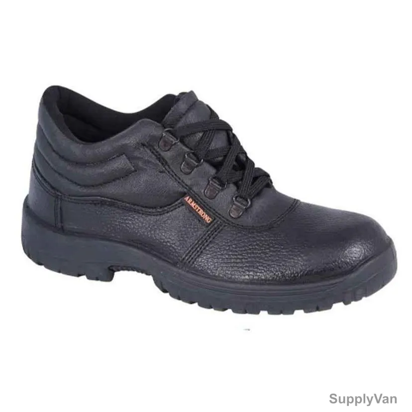 Armstrong Safety Shoes, AMS, Genuine Leather, SBP, Size40, Black