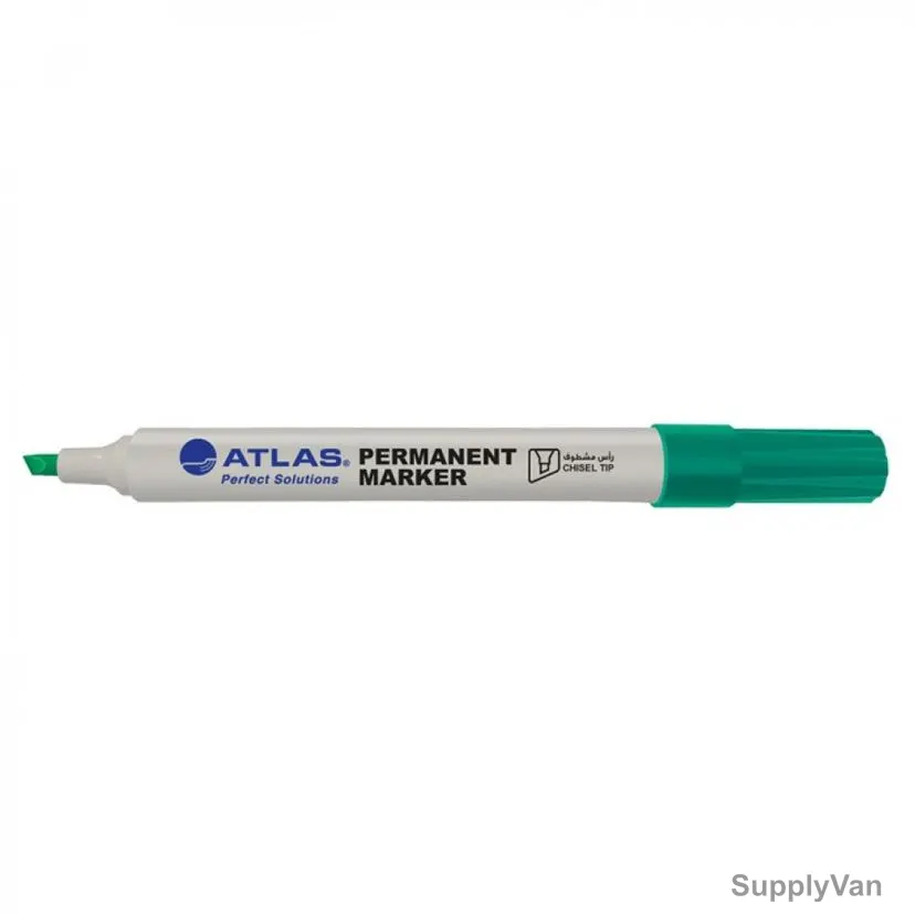 Atlas Permanent Marker, AS-MP20-GN, 3.5-4.2MM Tip Size, Green, 12 Pcs/Pack